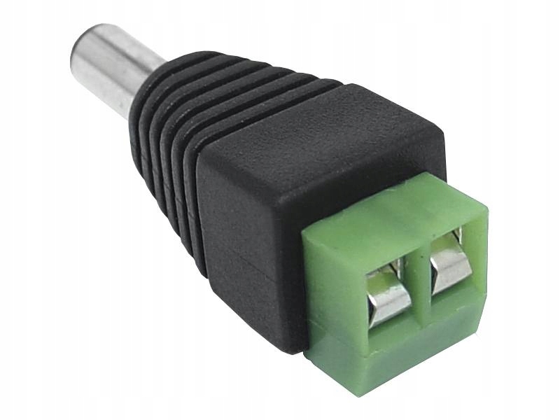 

Wtyk DC 2,1 x 5,5 mm, zaciski do montażu Led