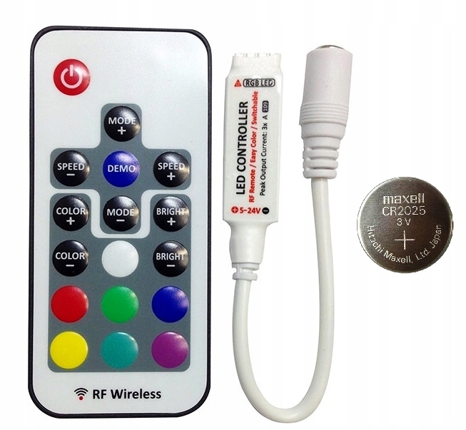 PILOT RADIOWY KONTROLER TAŚM LED OŚWIETLENIA TV RGB 3x2A RF