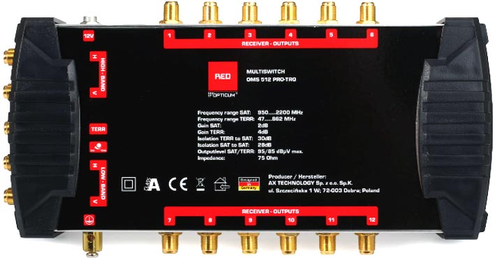 MULTISWITCH OMS 5/12 PRO-TRQ OPTICUM REGUL. WZMOC. Marka Opticum