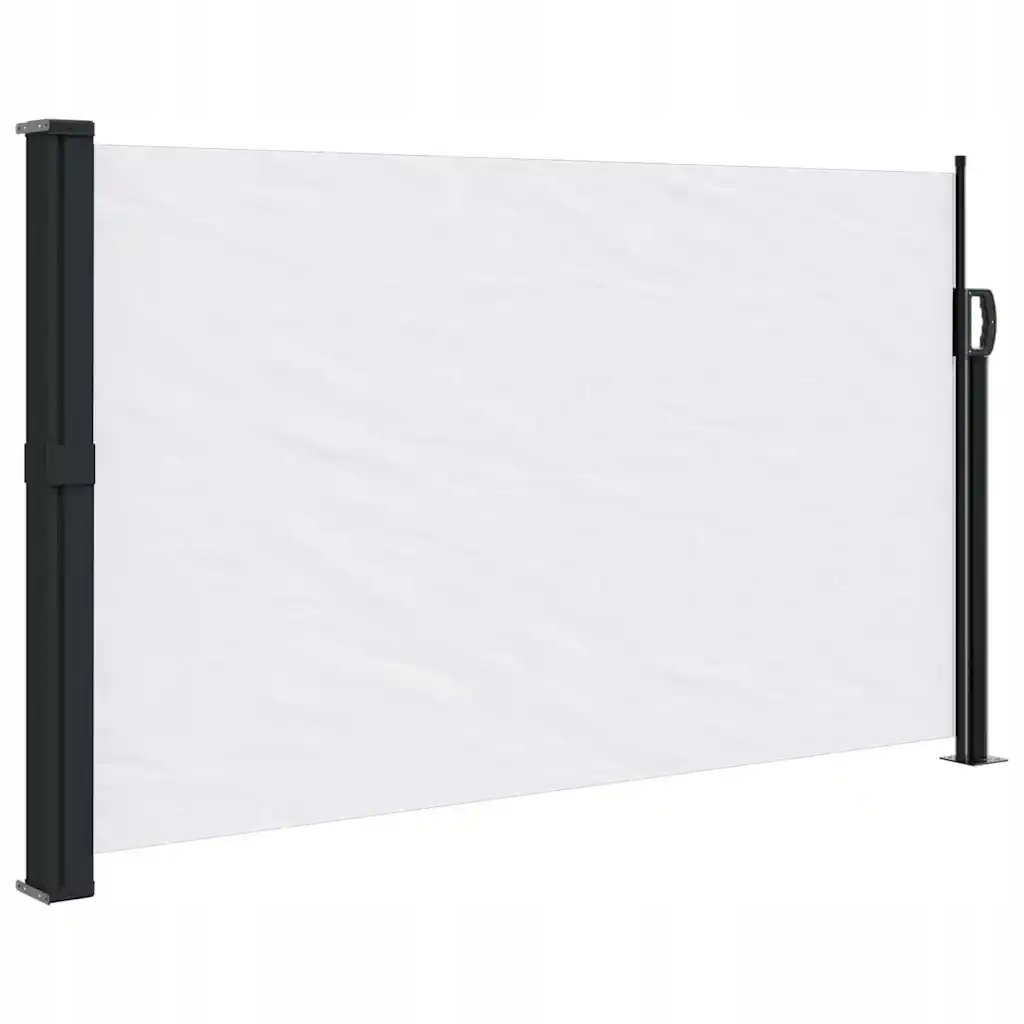 Bílá rolovací boční markýza 120 x 500 cm, polyester s Pu povlakem