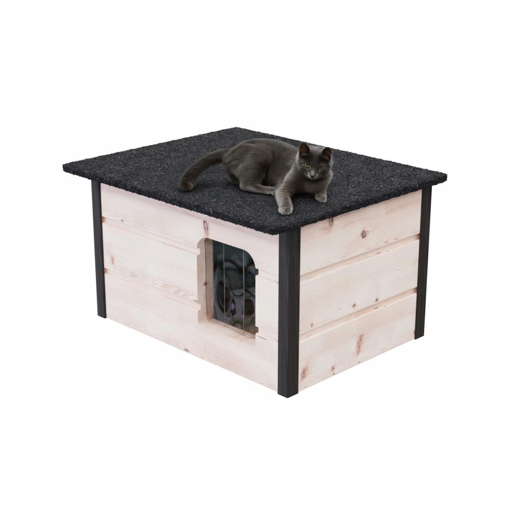 Levně Bouda Pro Kočky Psa, Zateplený Domeček, Dřevěná Budka