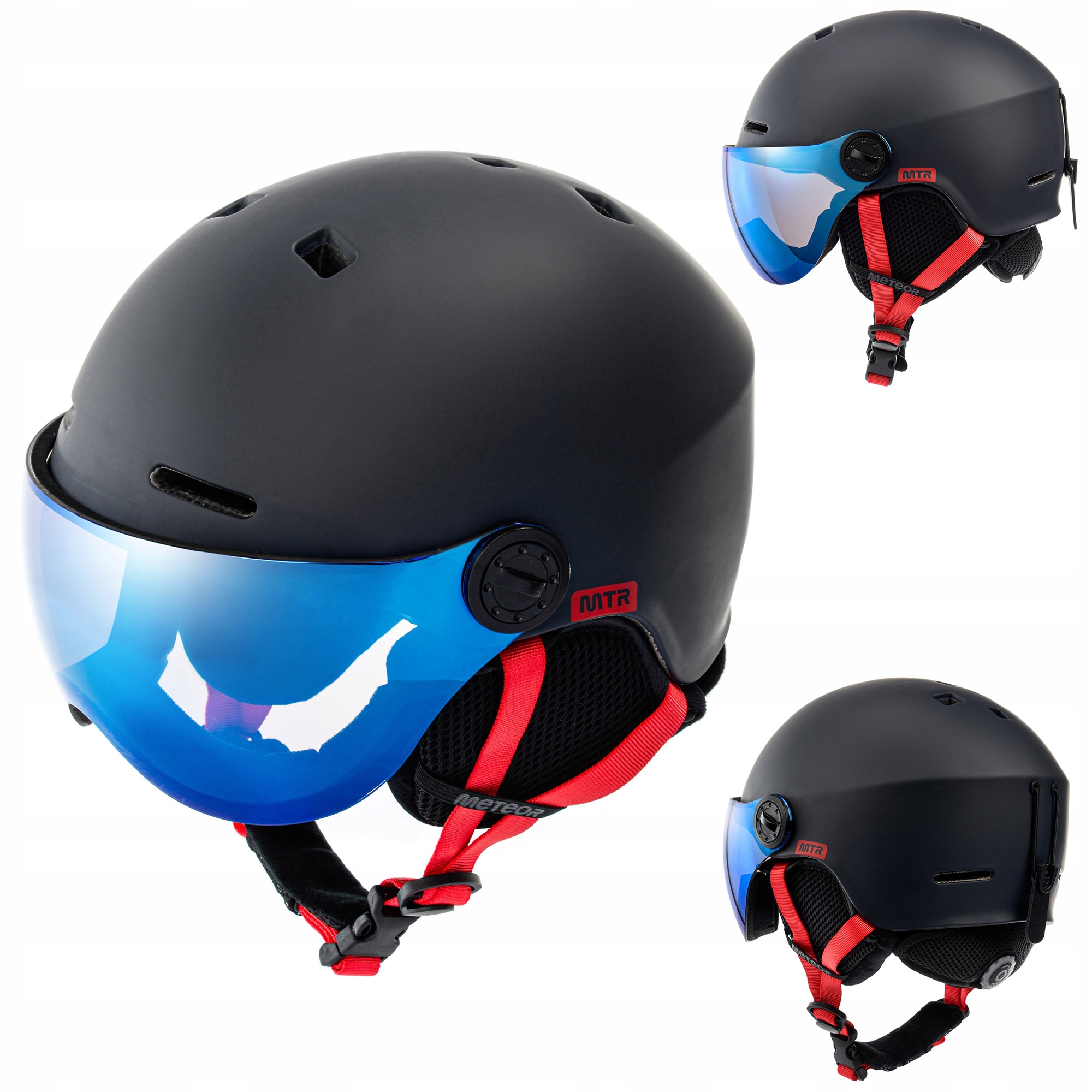 Lyžařská Helma Snowboard Se Sklem Meteor Falven M 55-58 filtr S2 regulovatelný