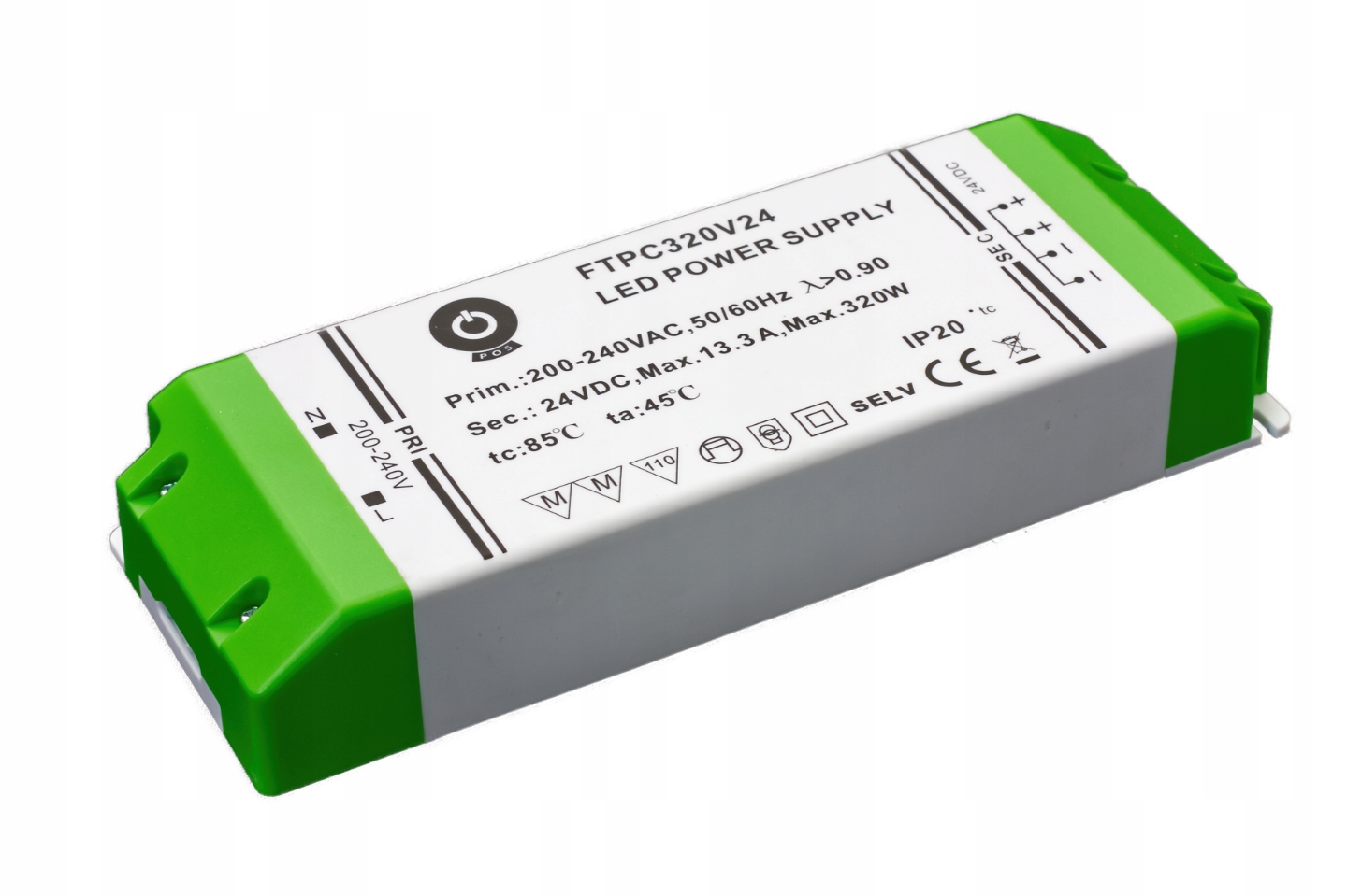 Měnič napětí pro nábytek, Led Pos, 24V/13.3A, FTPC320V24