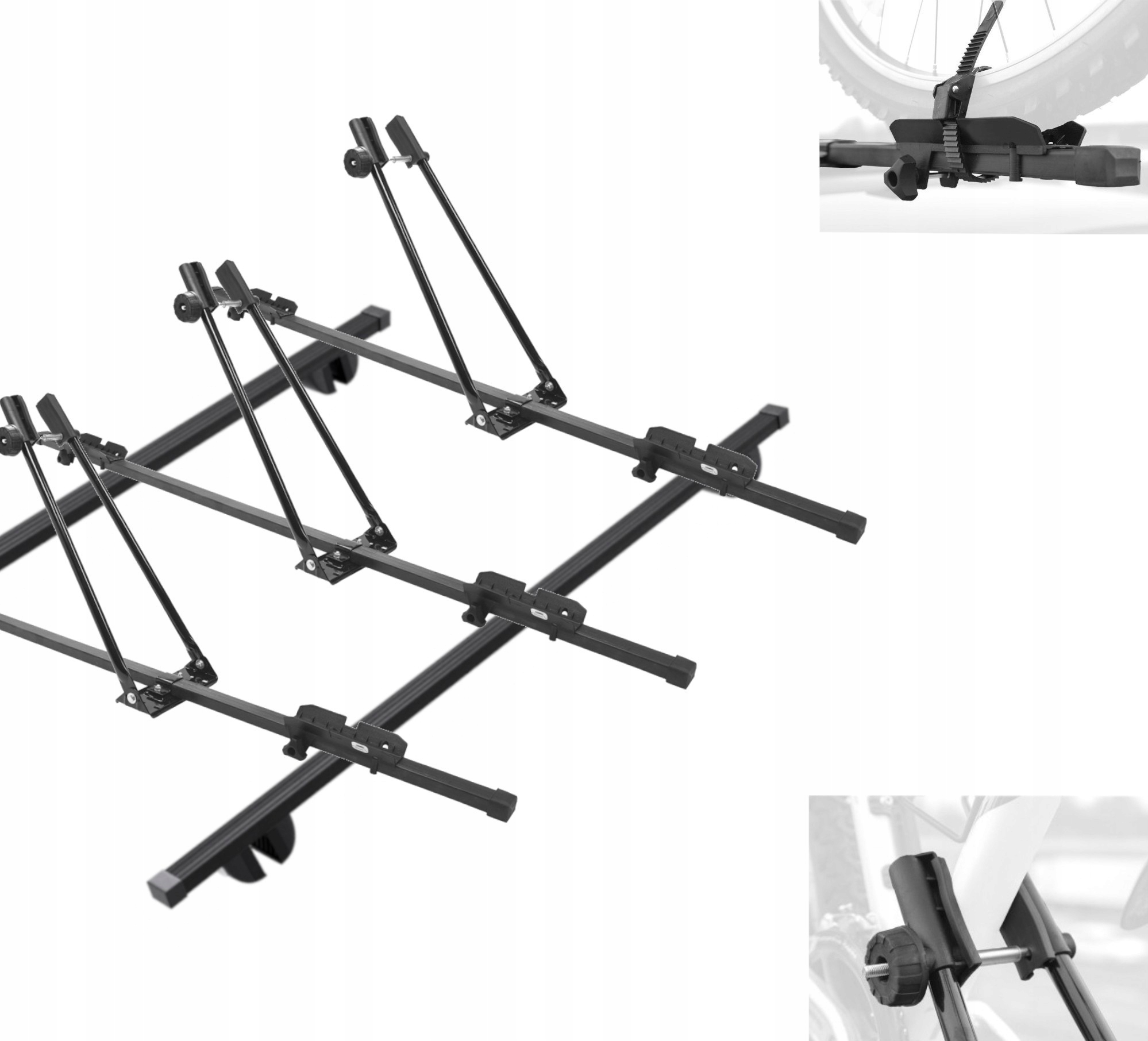 Strešný nosič 130 cm 3 x držiak na bicykel pás