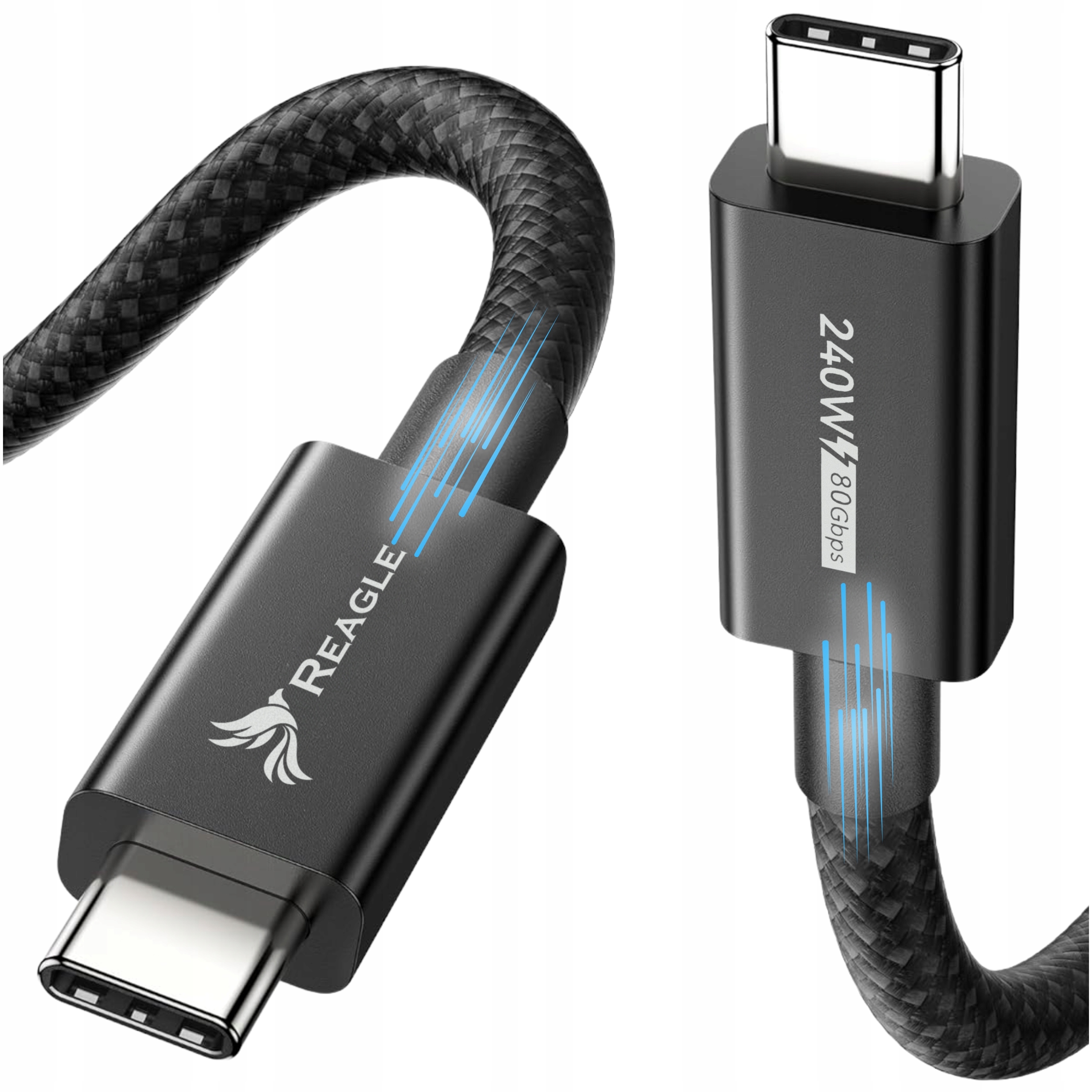 Kabel THUNDERBOLT 5 USB-C PD 240W 16K 80 Gbps USB4, Macbook Pro 14 16 0,5m