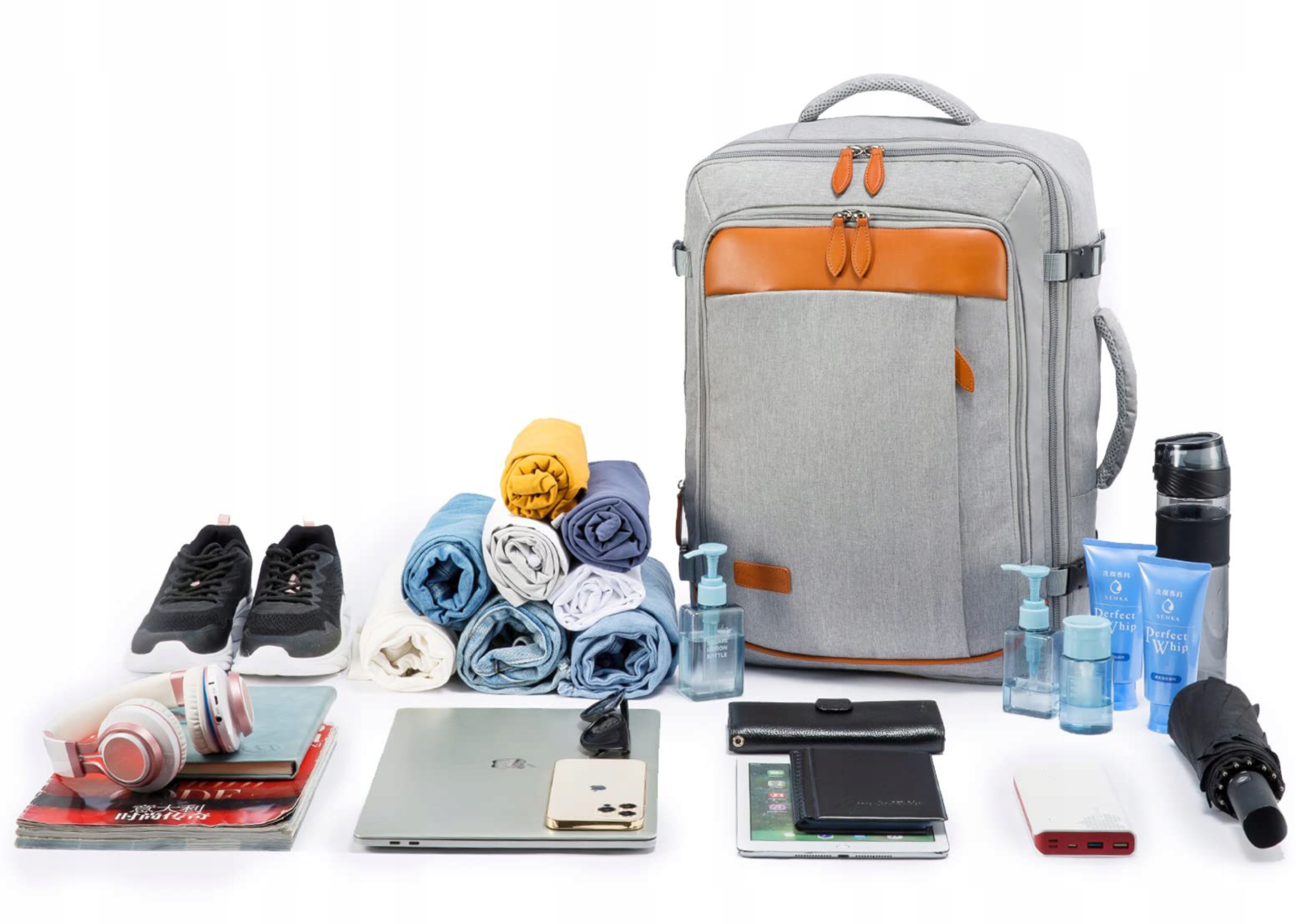 PLECAK PODRÓŻNY DO SAMOLOTU PODRĘCZNY RYANAIR ORGANIZERY GRATIS ZAWIESZKA Wysokość 51 cm