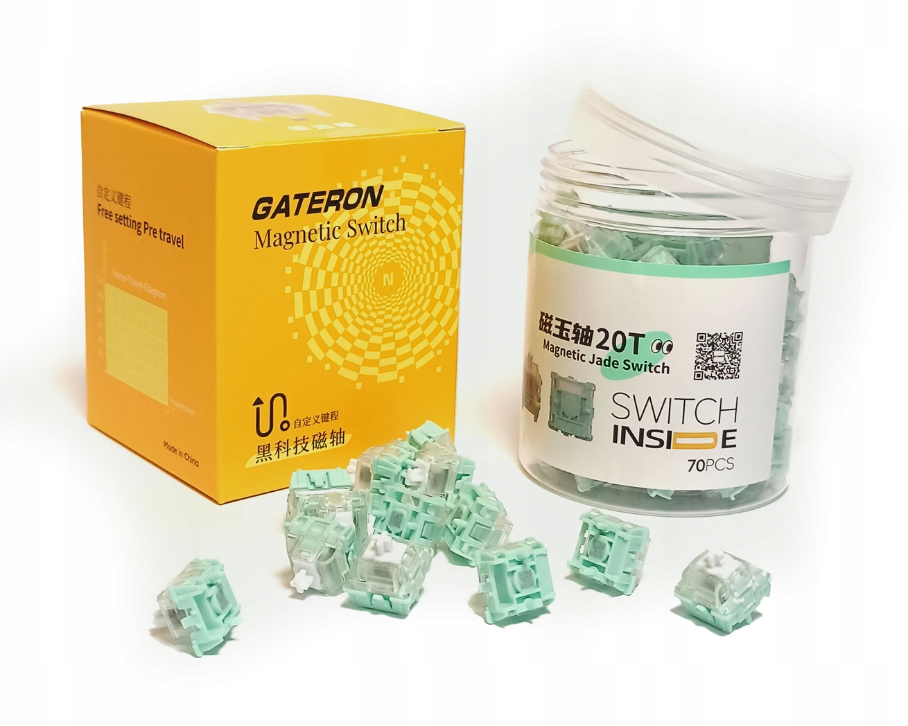 Gateron Magnetic Jade Magnetické spínače pro klávesnici 70 ks