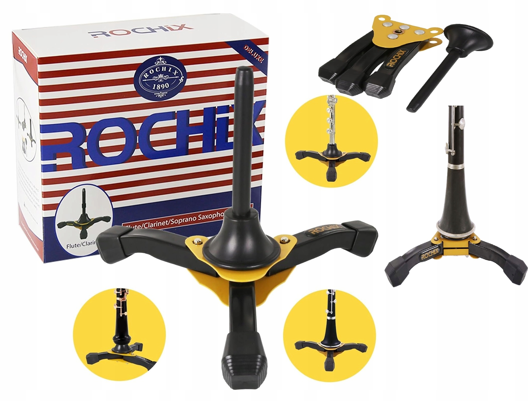 Stativ pro klarinetovou flétnu Stojan na klarinet Oboj Tripod Skládací