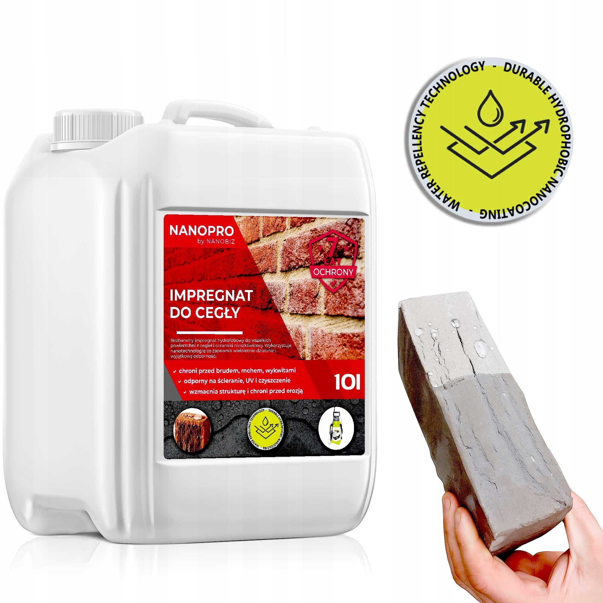 Nanopro Impregnát na cihly a savou keramiku 10L chrání na 7 Let