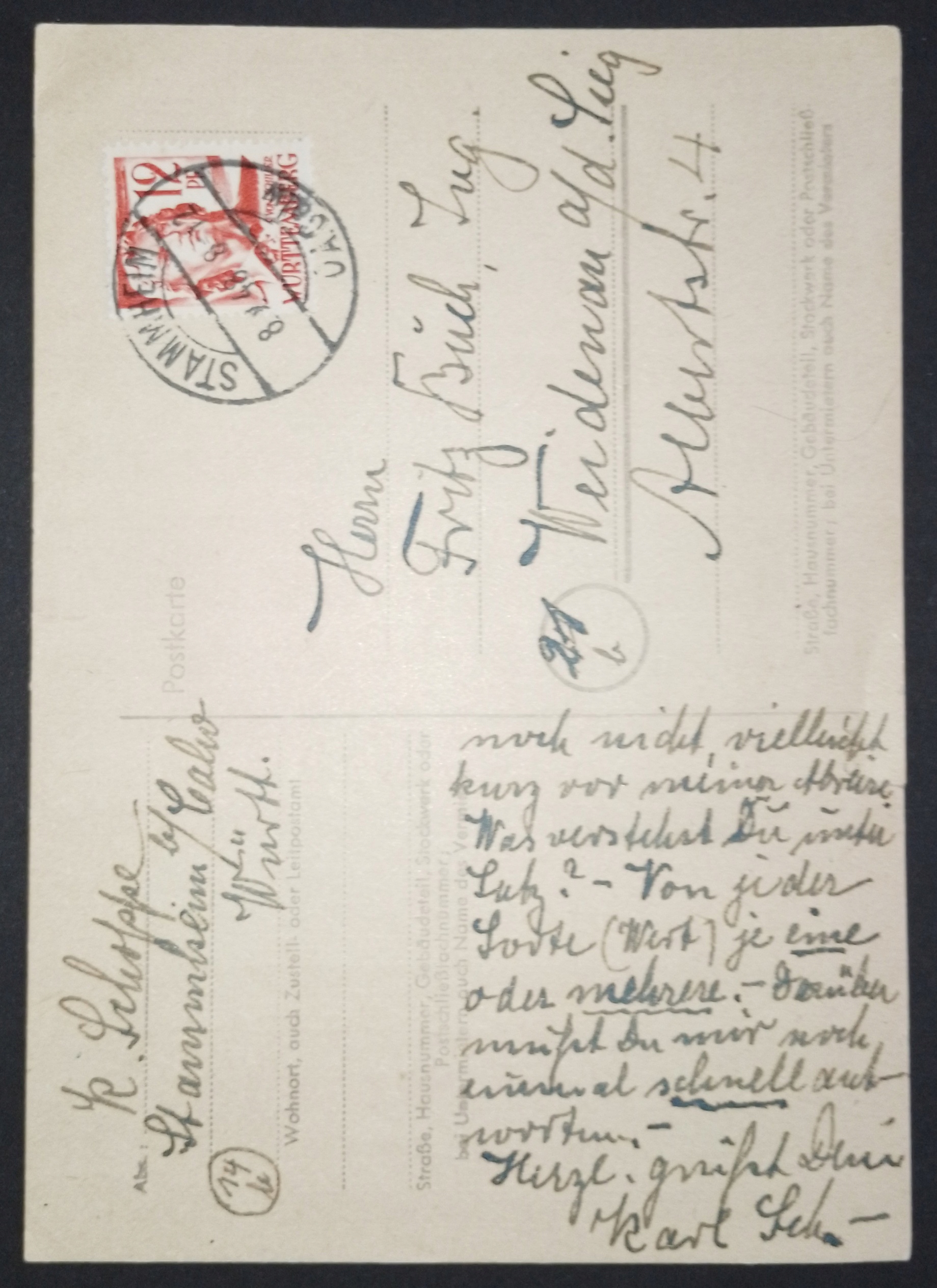 Karta-21 Niemcy 1948r.