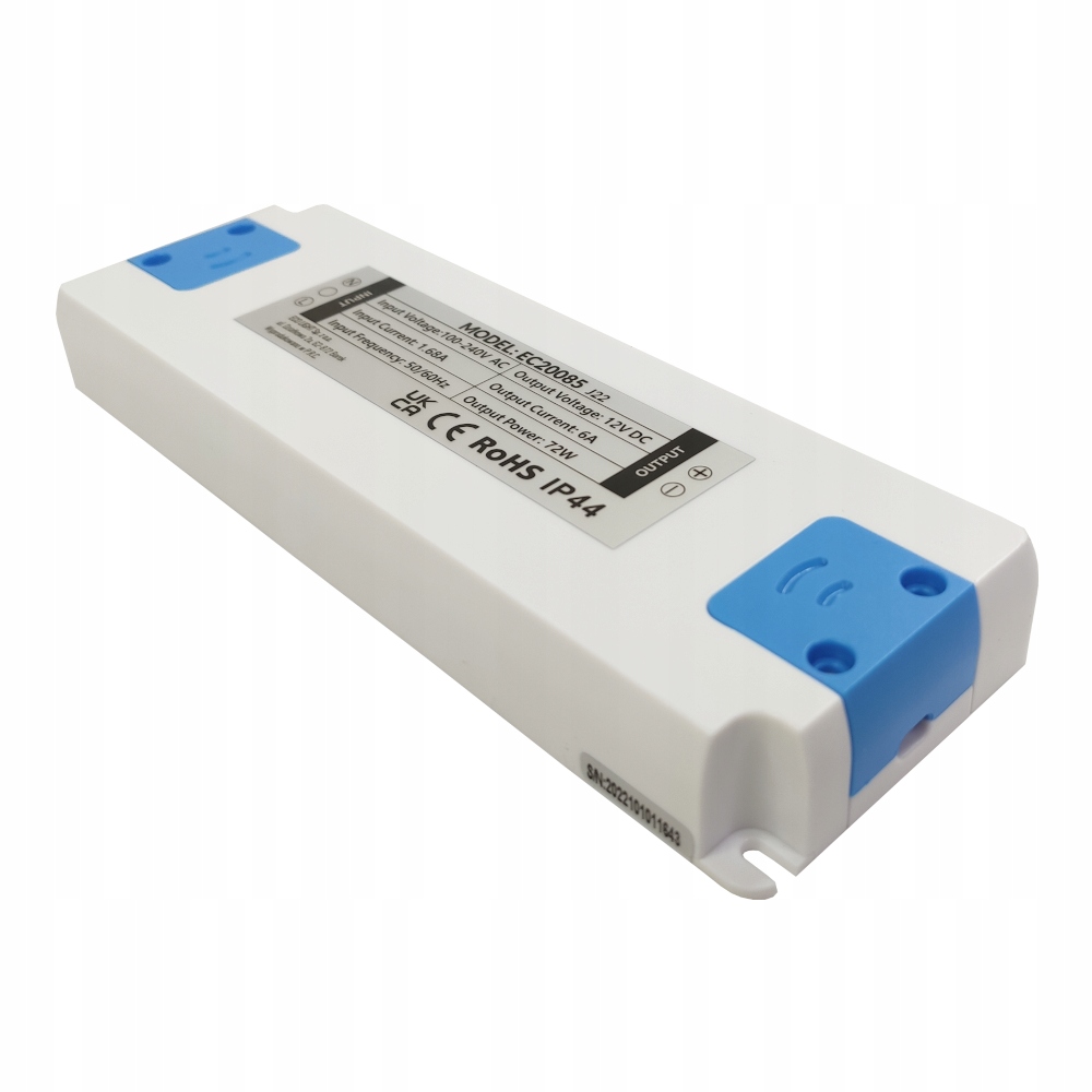 Zasilacz LED 12V 72W 6A meblowy SLIM IP44