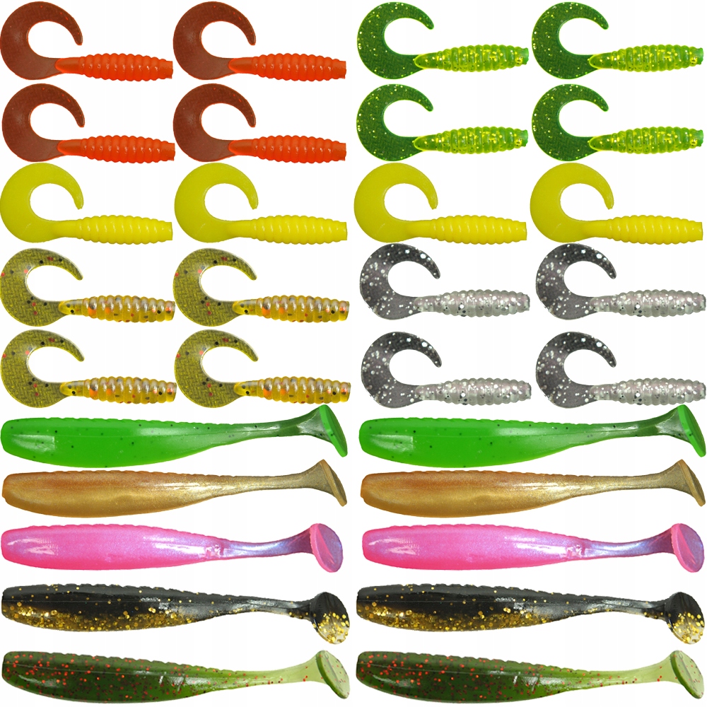 

zestaw przynęt 20x twister 10x ripper Jaxon okoń