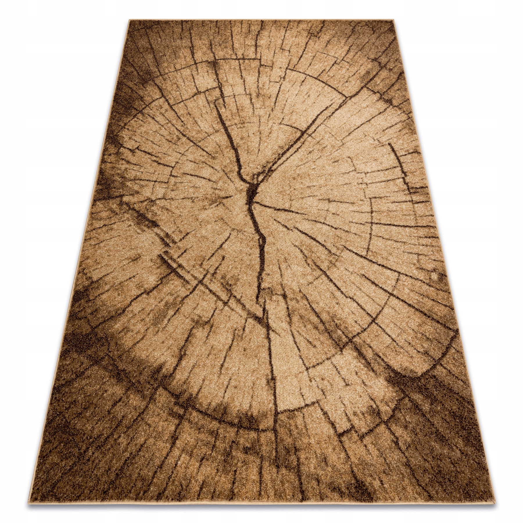 Dywan Salon Silver Tronko Pień drzewo drewno beż Przekrój Drzewa 240x340 cm