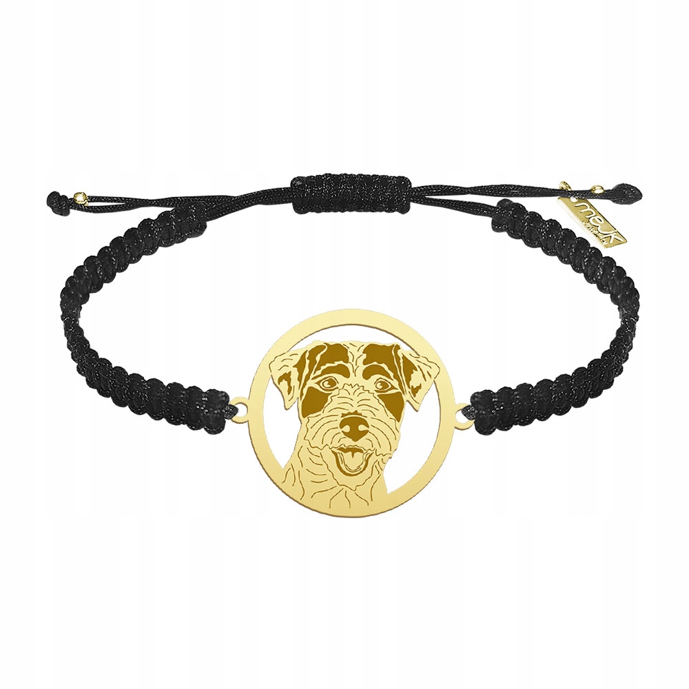 Zlatý náramek se psem Parson Russell teriér 925 Žena Makramé Gravírování