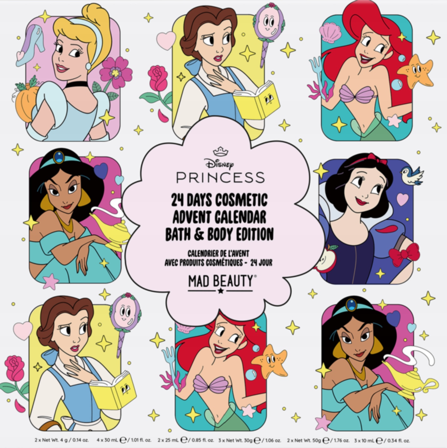 Disney Princess Limitovaný Adventný Kalendár S Kozmetikou 24 Prvkov
