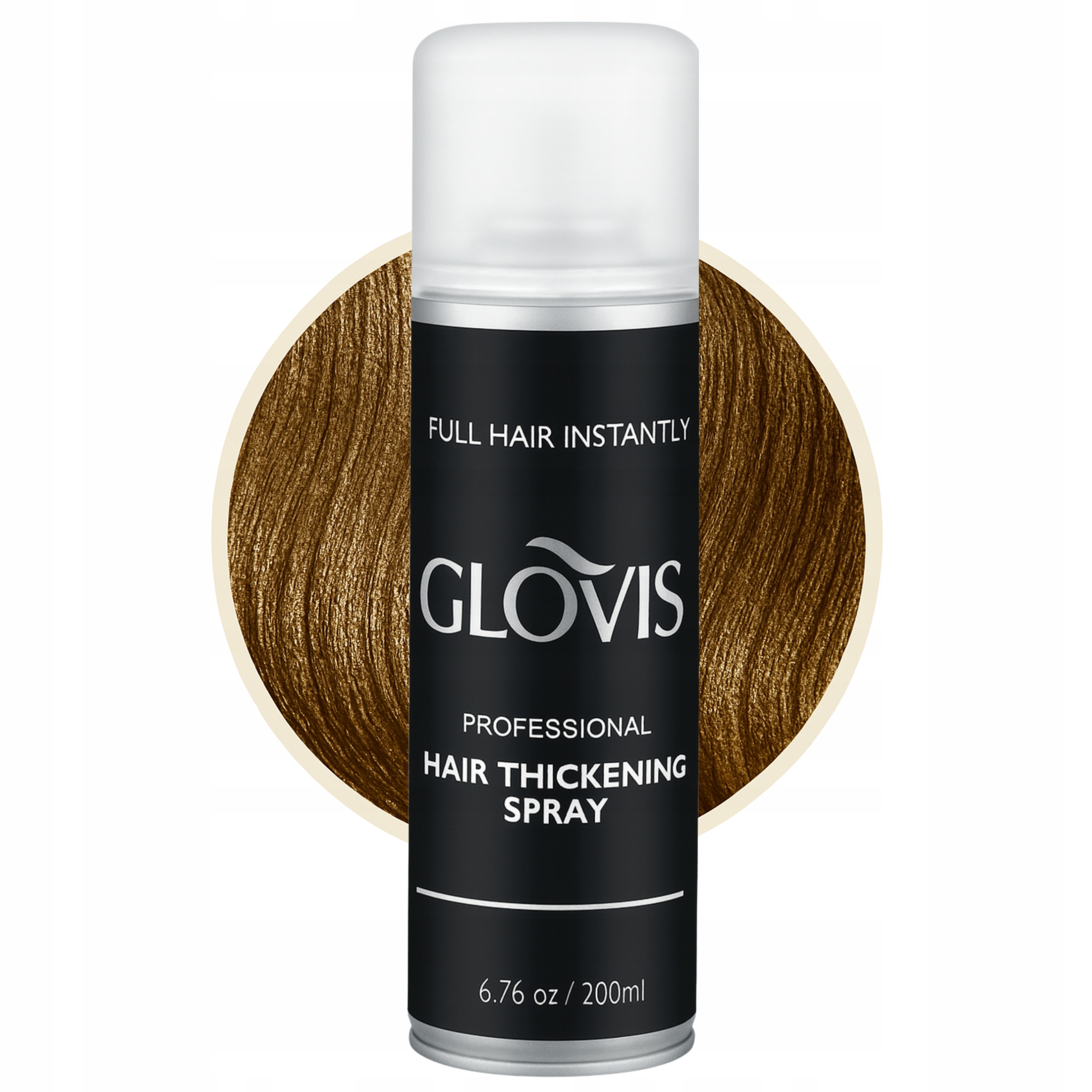 Glovis Zahušťovač vlasů Tmavý blond 200 Ml Mikrovlákna Zesílení Zakola