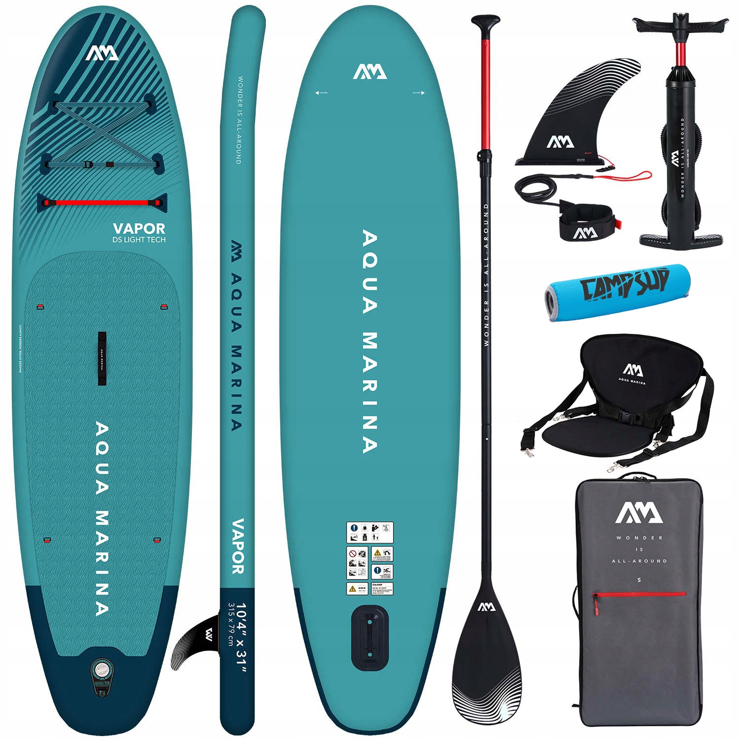 Nafukovací deska Sup Aqua Marina Vapor 10'4" Kajakové Sedátko Bojka
