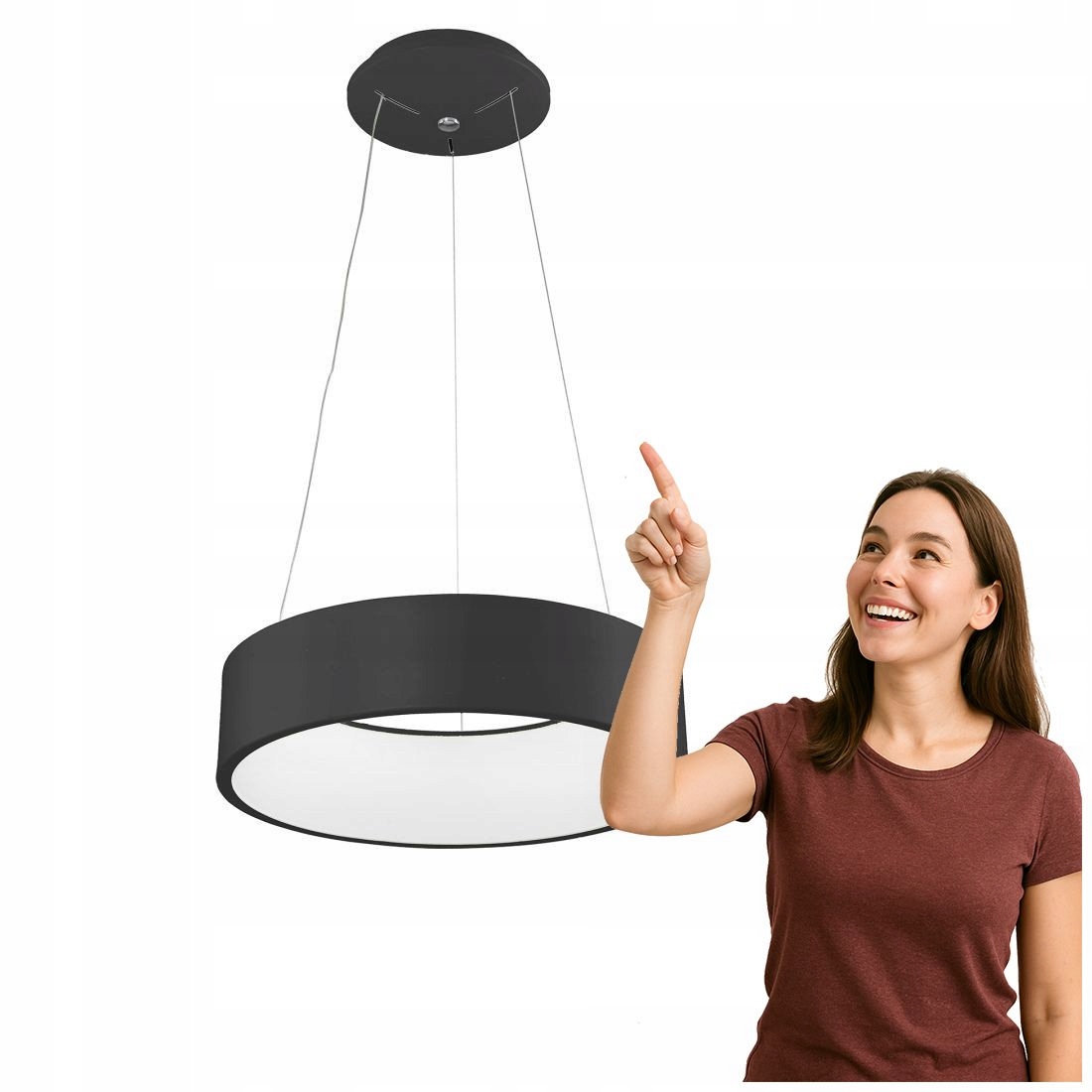 Moderní závěsná lampa Chiara s Led, hliníková, Italux