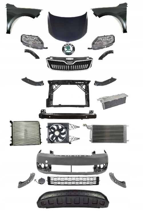 SKODA RAPID NH 2012-2017 KOMPLETNY PRZÓD MASKA PAS