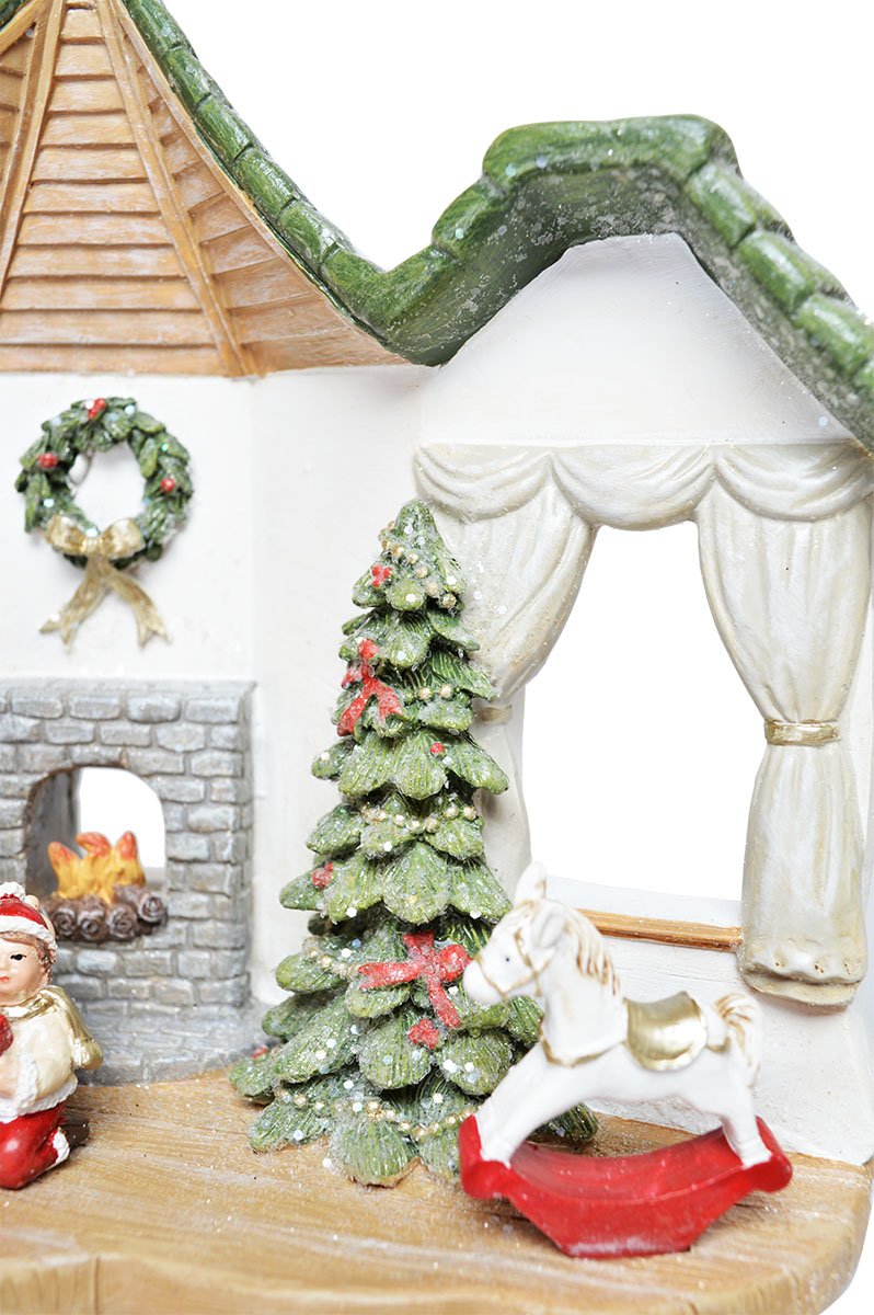 DOMEK LAMPKI LED MIKOŁAJ OZDOBA ŚWIĄTECZNA PREZENT Wysokość produktu 17 cm