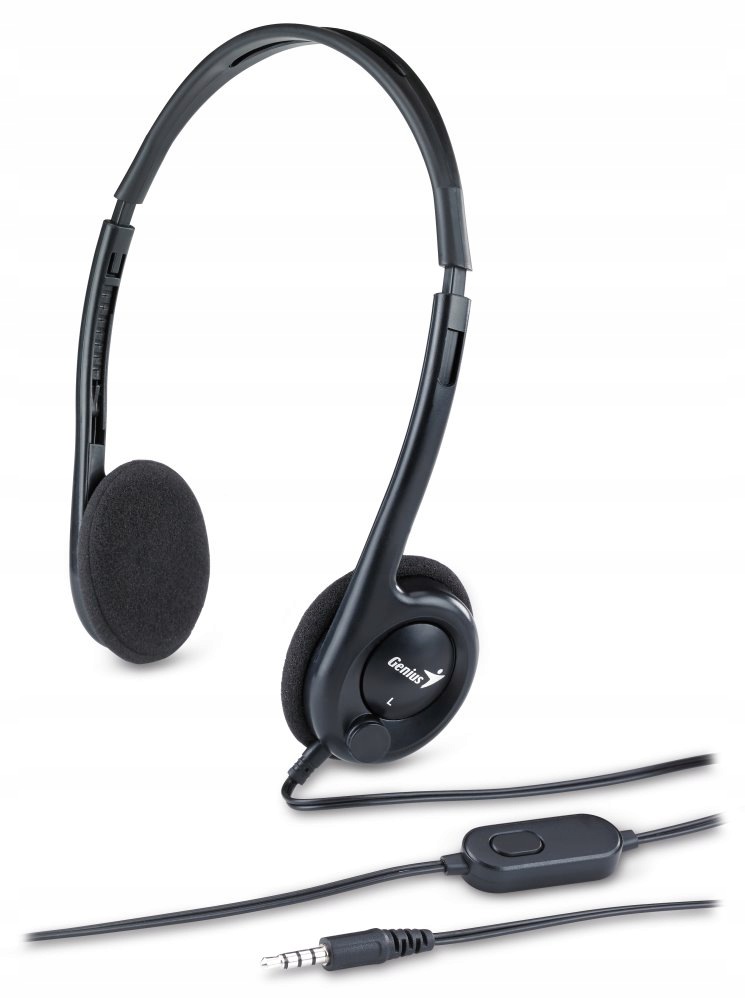 Genius HS-200C headset, 2x 3,5 mm-es jack, egyetlen jackre redukálva