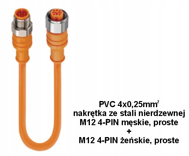 Prst 4-PRKT 4-07/5 m przewód złącze M12 męskie 4-pin M12 4 -pin żeńskie