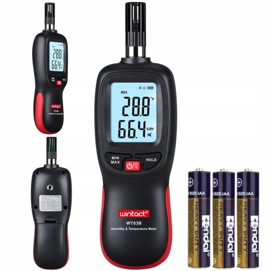 HIGROMETR WILGOTNOŚCIOMIERZ MIERNIK WILGOTNOŚCI I TEMPERATURY BLUETOOTH LCD Pomiar temperatura powietrza wilgotność powietrza