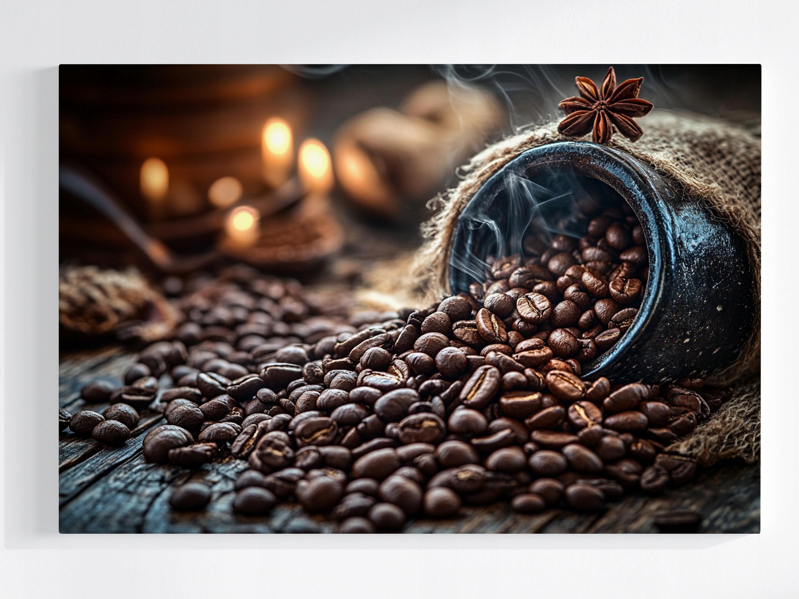 Obraz Na Plátně Canvas Káva Zrna Arabica Robusta Kavárna Oheň 120x80