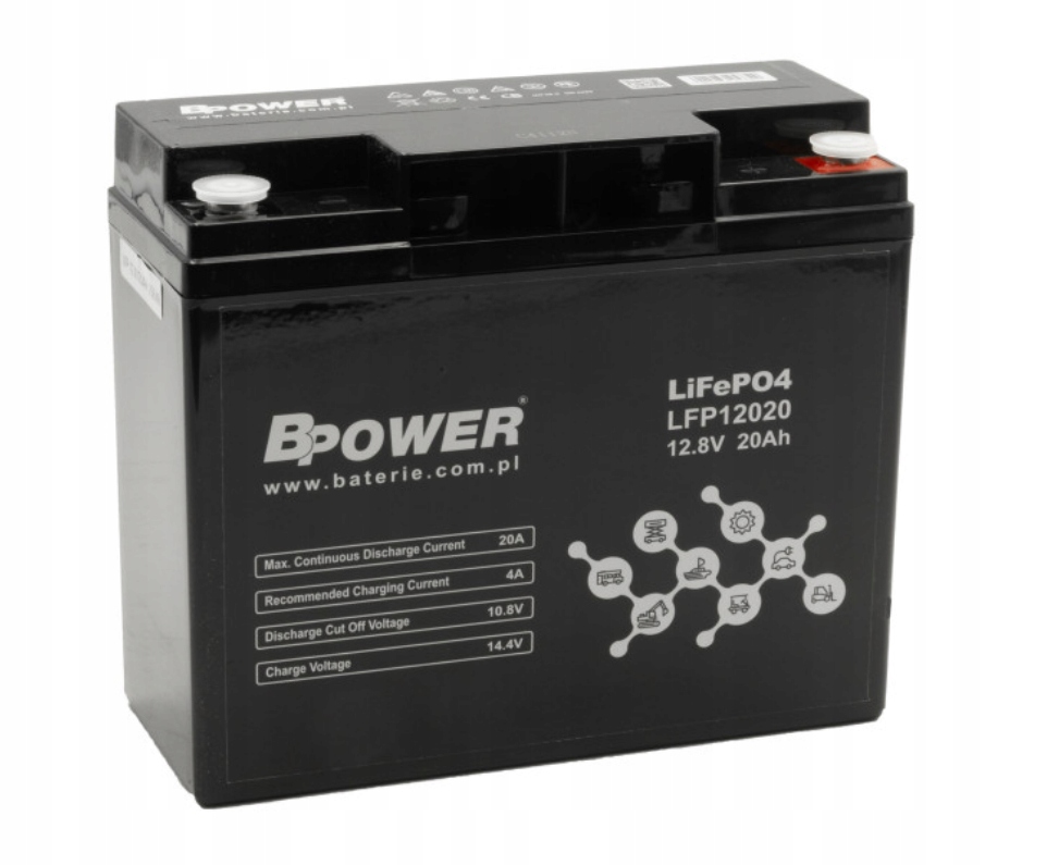 Bpower LiFePO4 20Ah akumulator Litowy 17ah 18Ah Np Npw 6000 cykli 2,2kg