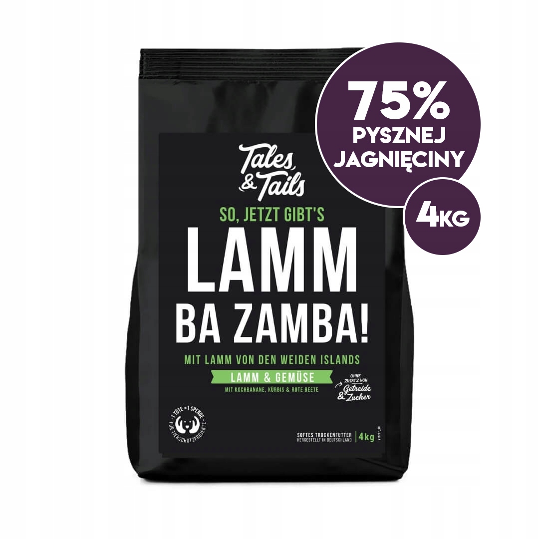 Levně Tales & Tails krmivo polovlhké bez obilovin Jehněčí maso pro psa. 4 kg
