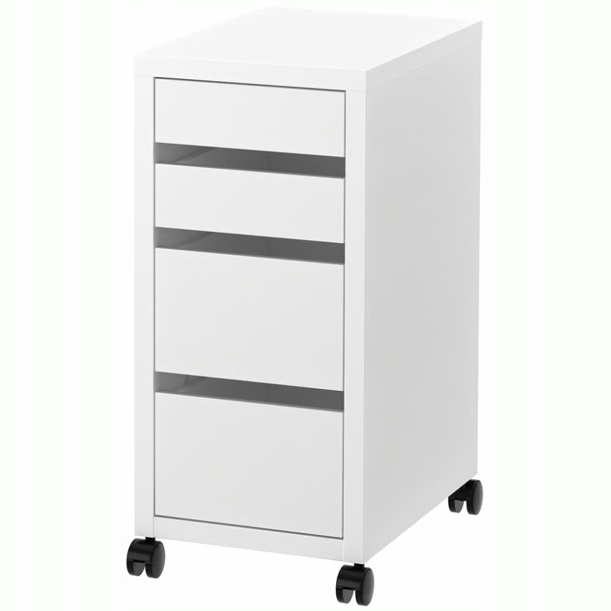 Ikea Micke Komoda na kolieskach, biela, 35 x 75 cm