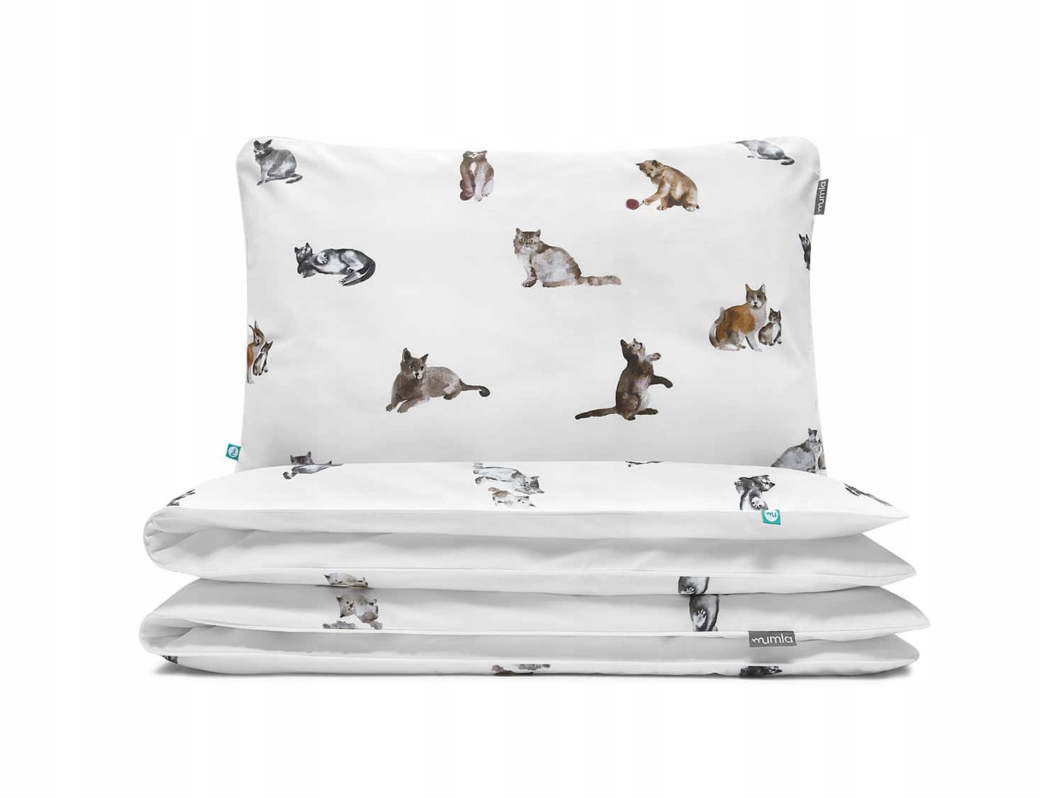 Posteľná Bielizeň Mačky 220 x 200 cm 2 x 60 x 50 cm Mumla