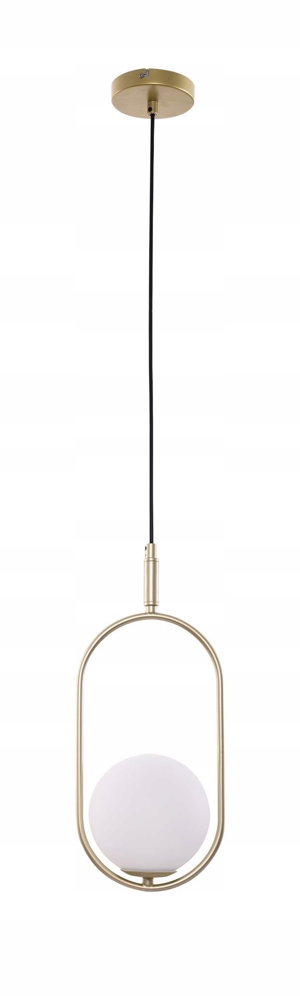 LAMPA WISZĄCA BIAŁA SZKLANA KULA CANDELLUX CORDEL 31-73457 ZŁOTA