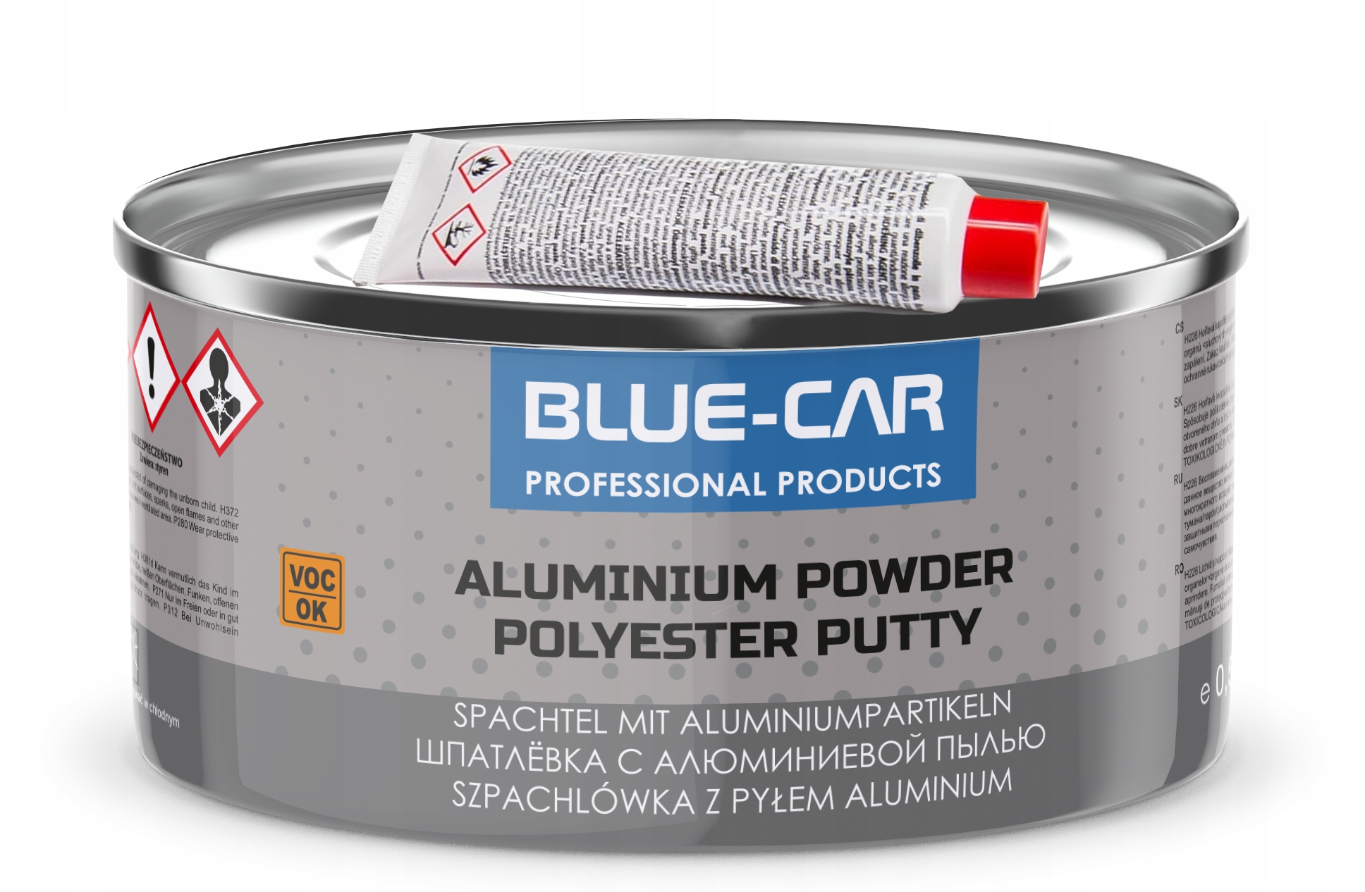 Blue-car Szpachla Szpachlówka Z Pyłem Aluminium 1,5KG Utwardzacz