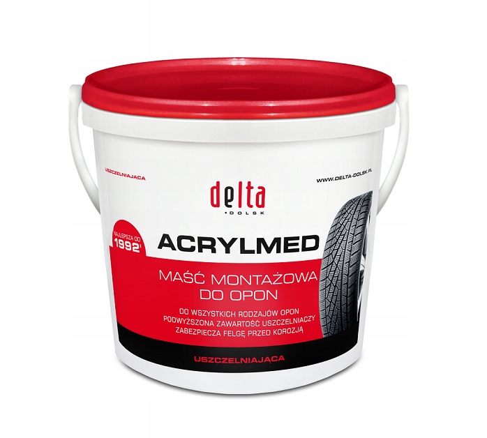 

Pasta Maść Montażowa do Opon Delta Czerwona 4kg