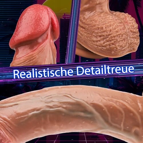 REALISTISCHER Dildo Silikonowy 21 cm z Przyssawką i Dużymi Jądrami — miniatura 3