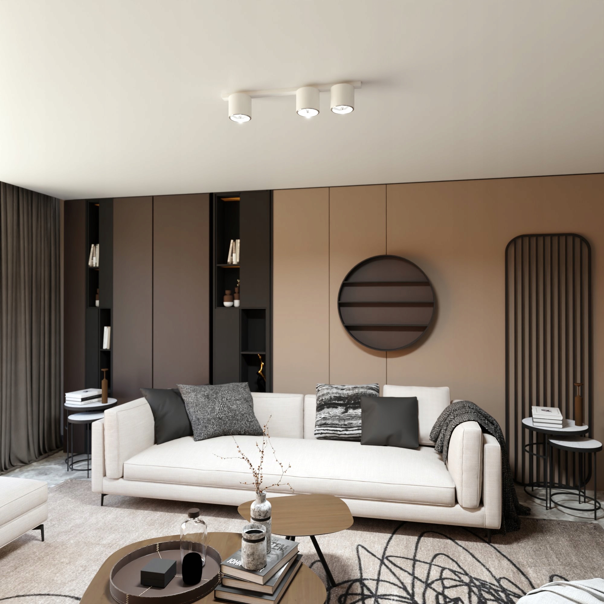 Biely stropné svietidlo klasický 3 svetelné zdroje GU10 Nano 3 White nad pultom