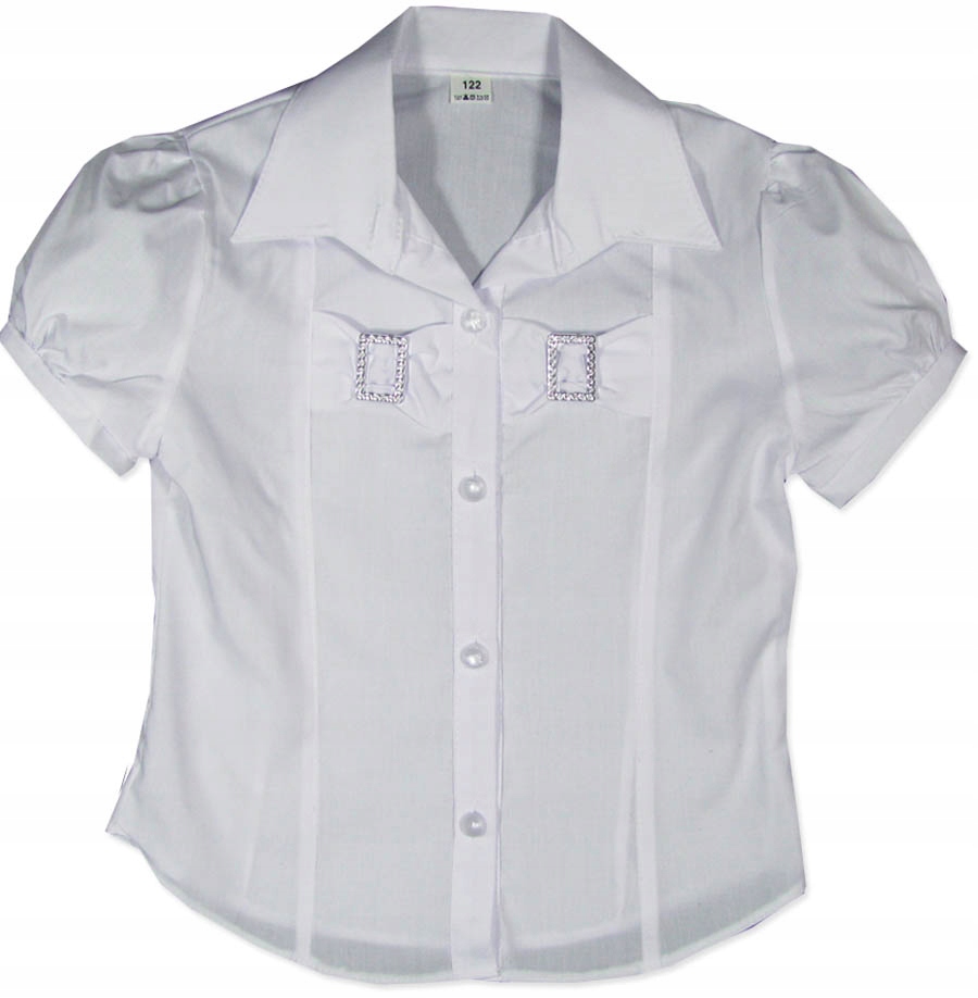 

158 Śliczna Biała galowa bluzka Do Szkoły BS054