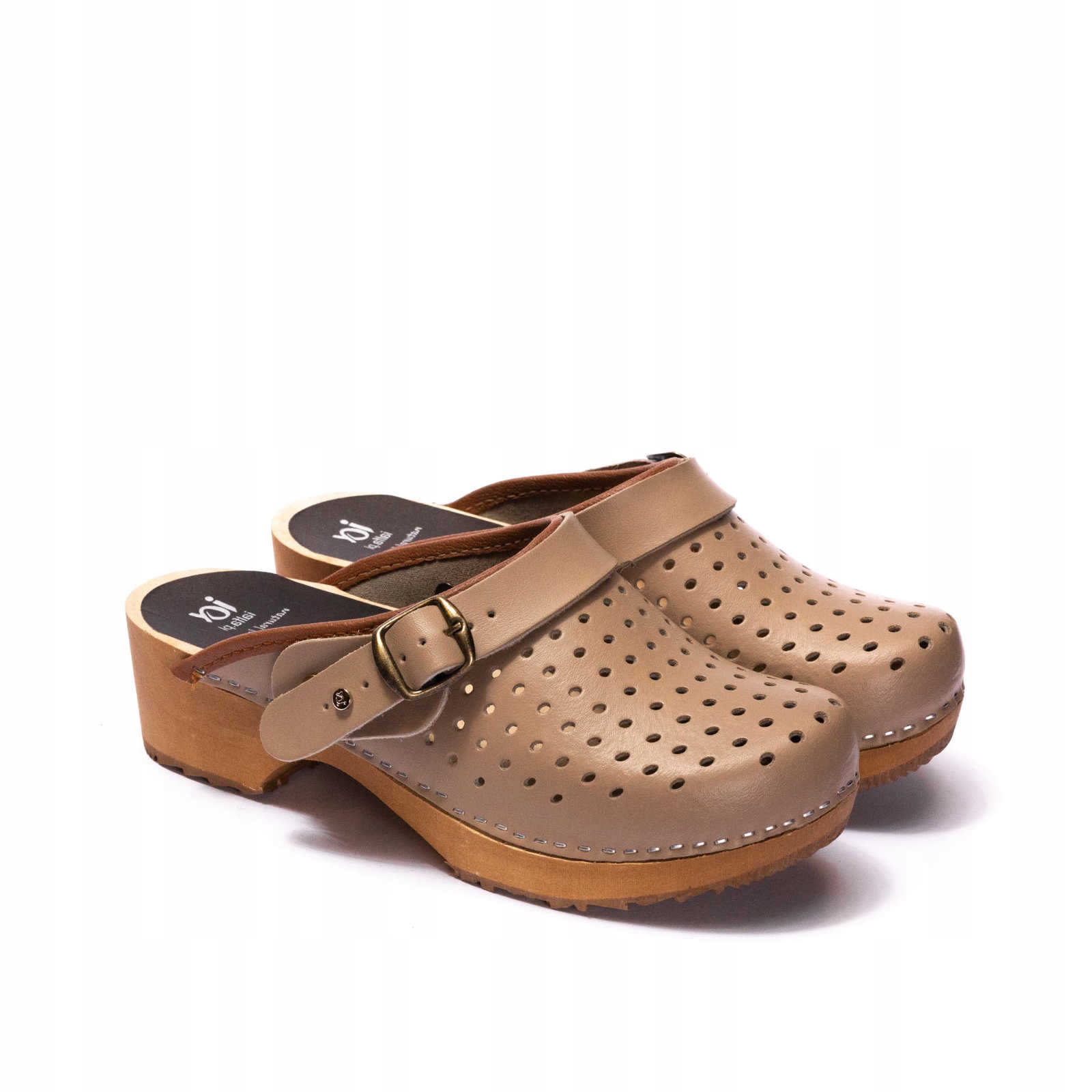 

Drewniaki chodaki skórzane damskie Levin r.38