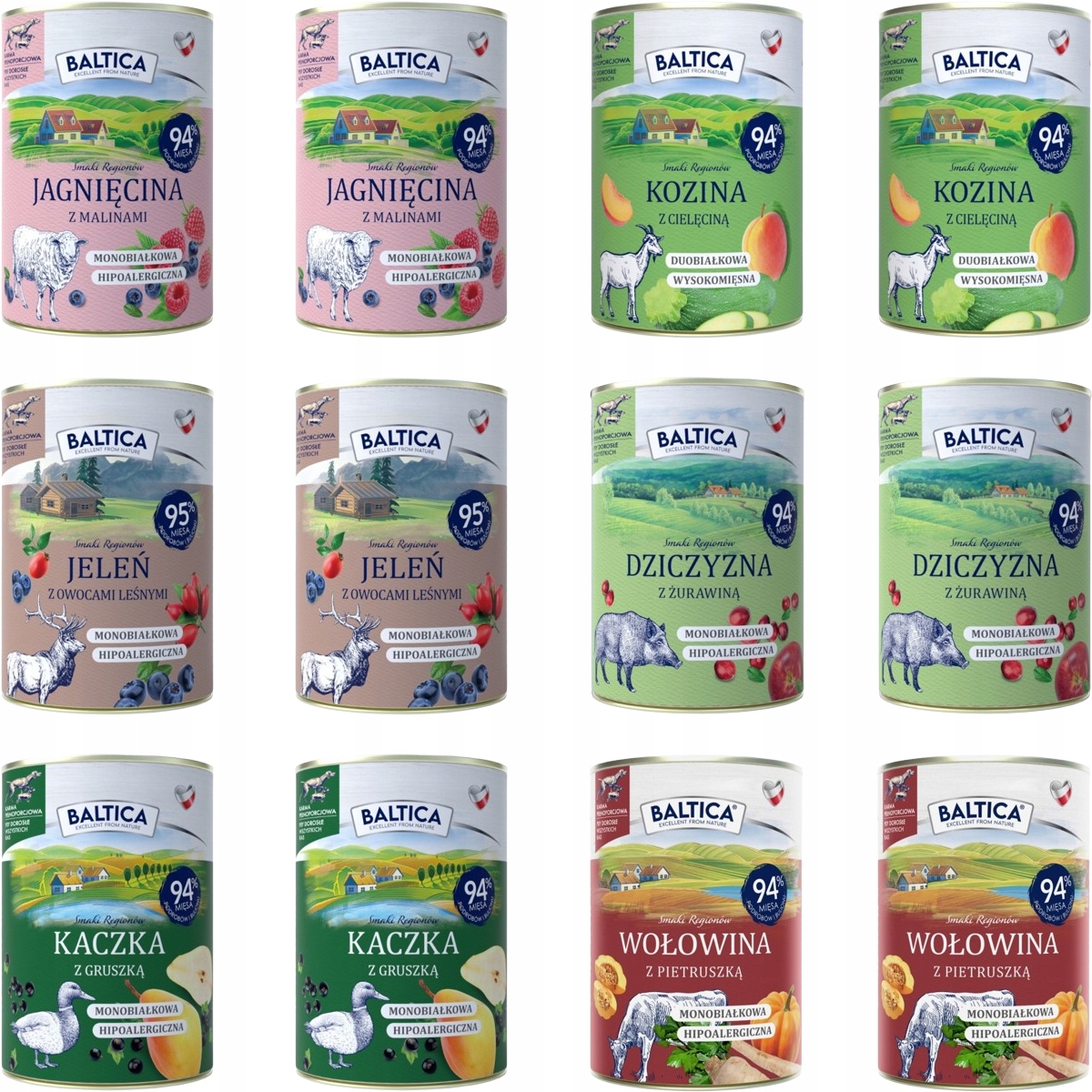 Baltica Smaki Regionów Karma dla Psa MIX 12x 400g Bezzbożowa