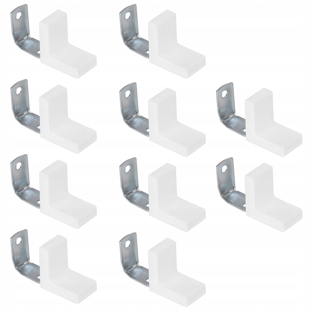 

10x Kątownik Meblowy, Łącznik, Wspornik Biały