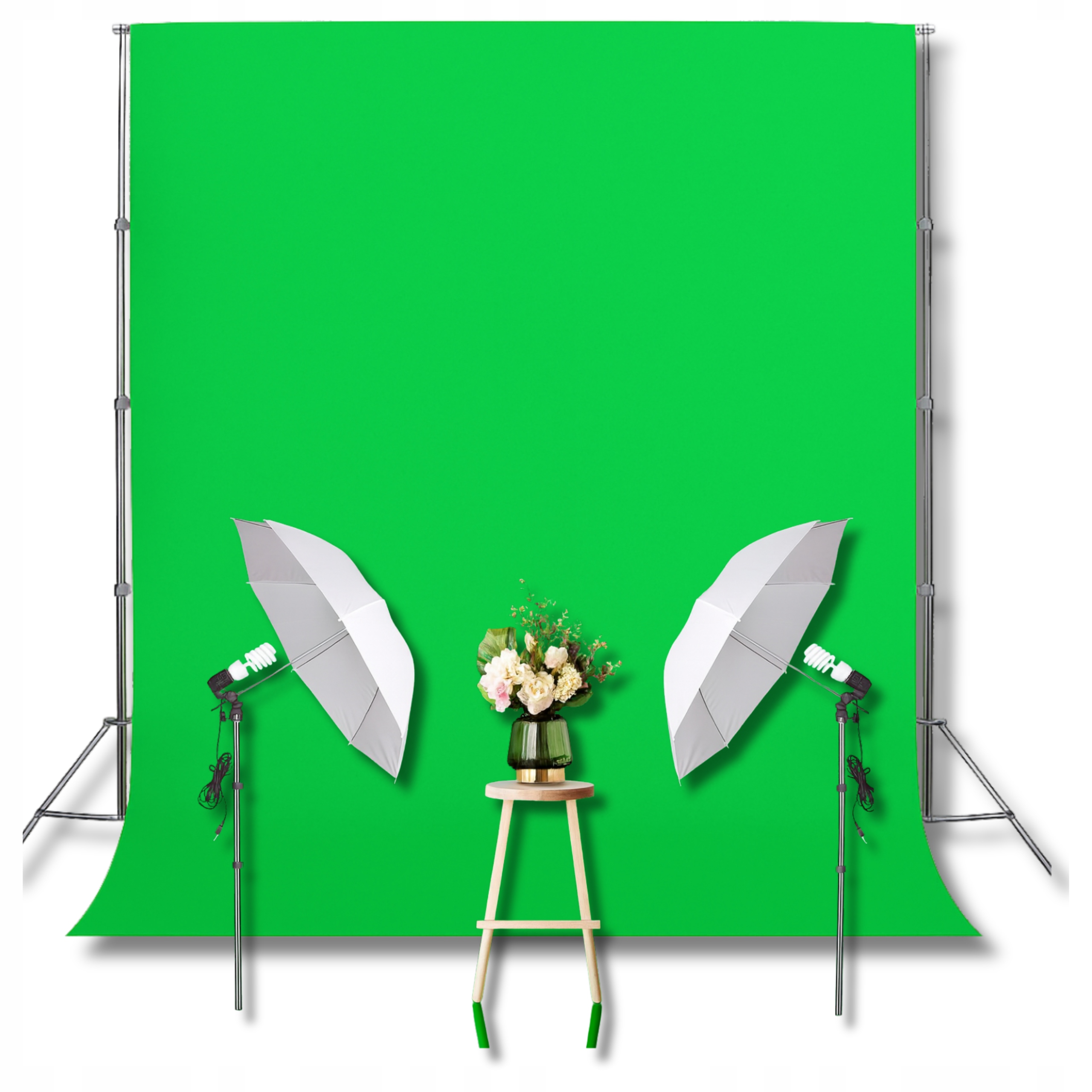 Fotografické pozadí Zelené 150 x 220 cm Materiálové bavlněné pozadí pro studium