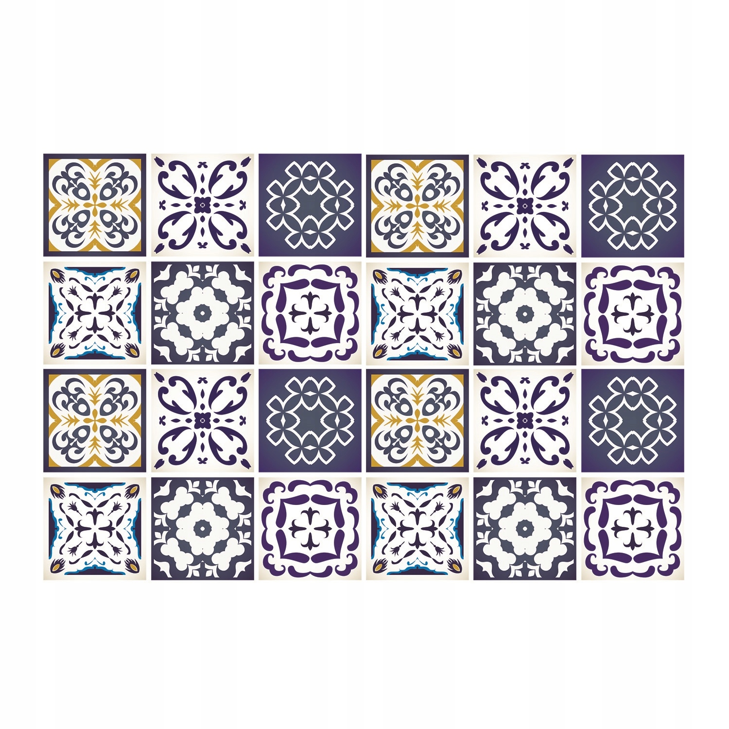 

Dekor na kafelki 24szt talaverowy kolaż 15x15 cm
