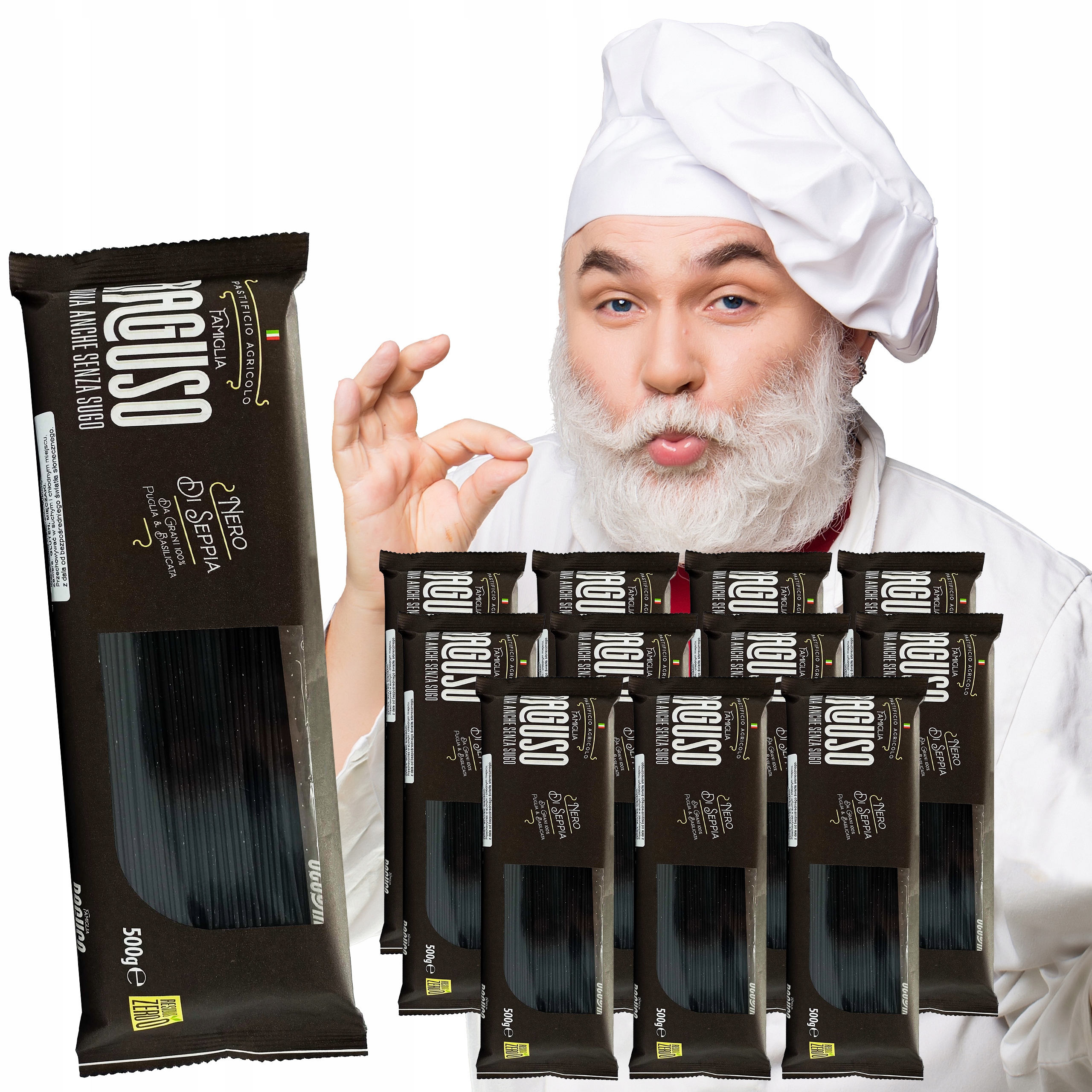 Levně Těstoviny Spaghetti Nero DI Sepia 12X500g