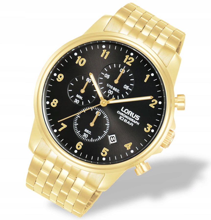Klasické pánské hodinky Lorus Chrono RM340JX9 WR100 datumovka box Gravírování