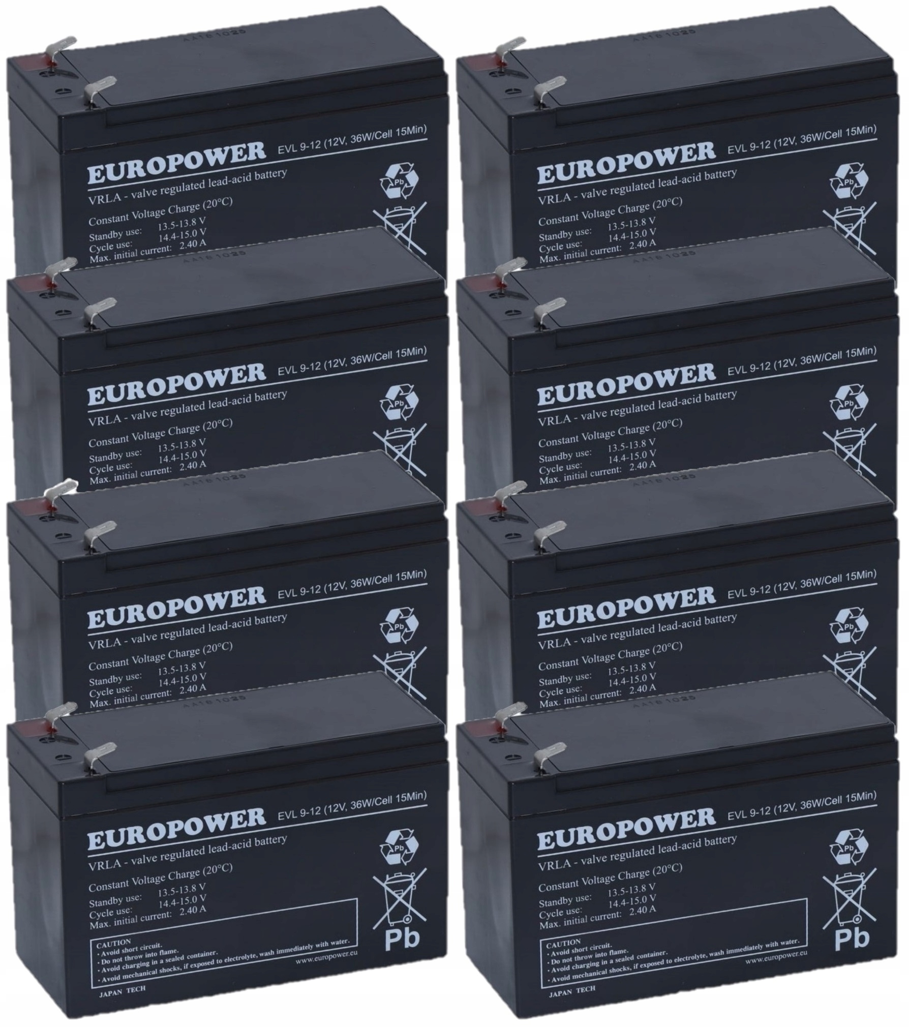 RBC105 RBC 105 #105 ZESTAW AKUMULATORÓW PAKIET BATERII UPS APC 8x EVL 9-12