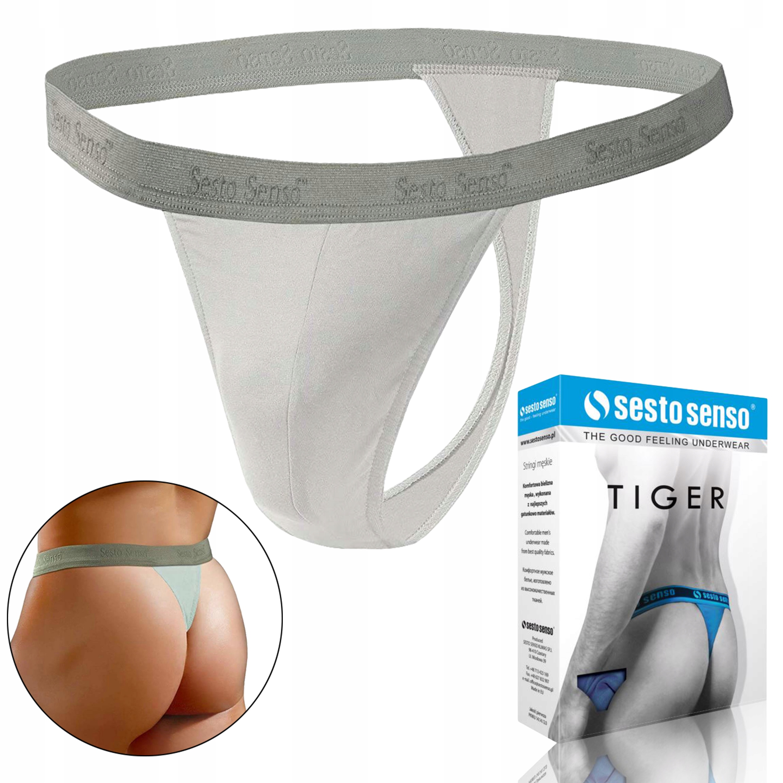 

Stringi męskie Sesto Senso Tiger, Jasny Beż, XXL