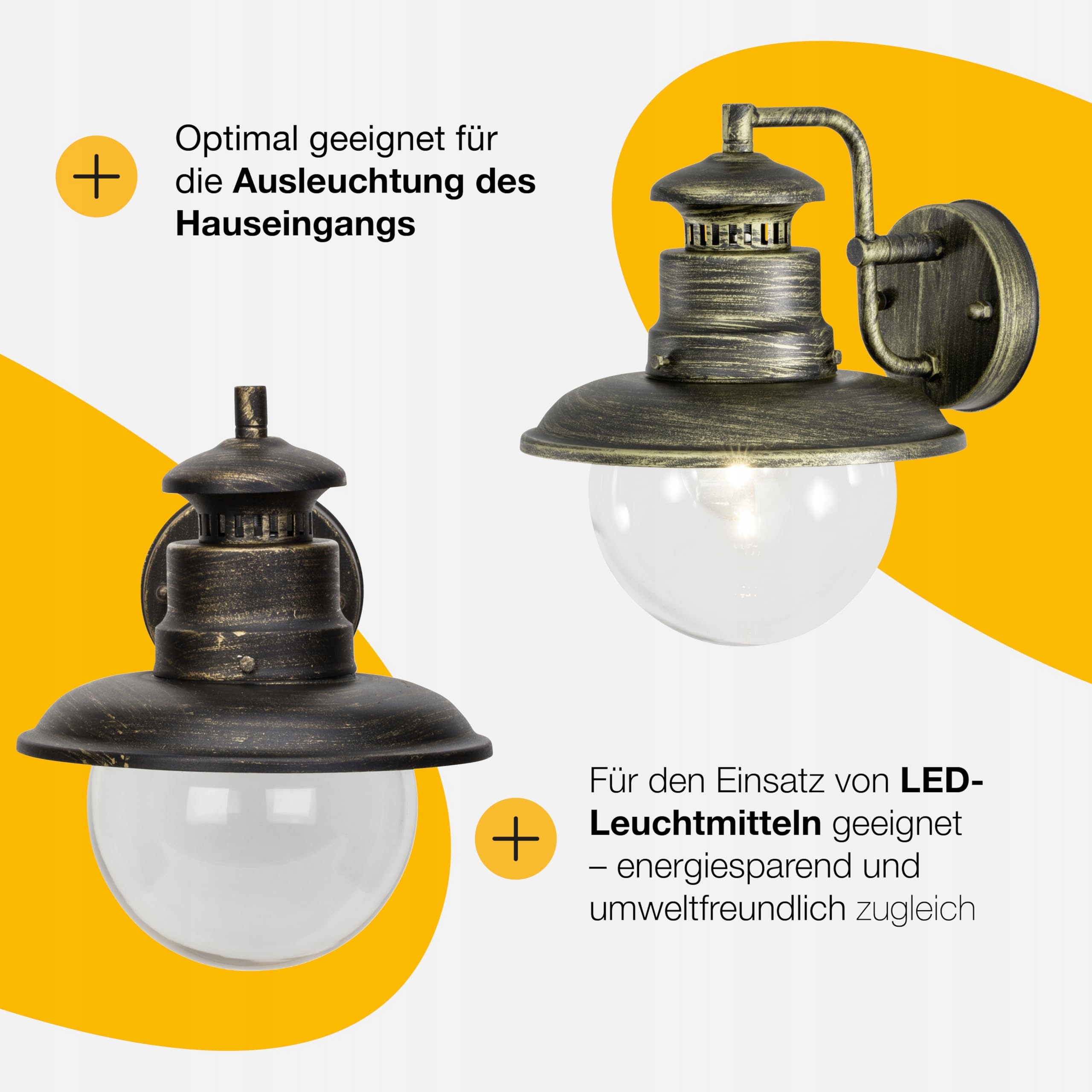 BRILLIANT Lampa Zewnętrzna Artu Wisząca Czarna Złota E27 60W IP44 — miniatura 5