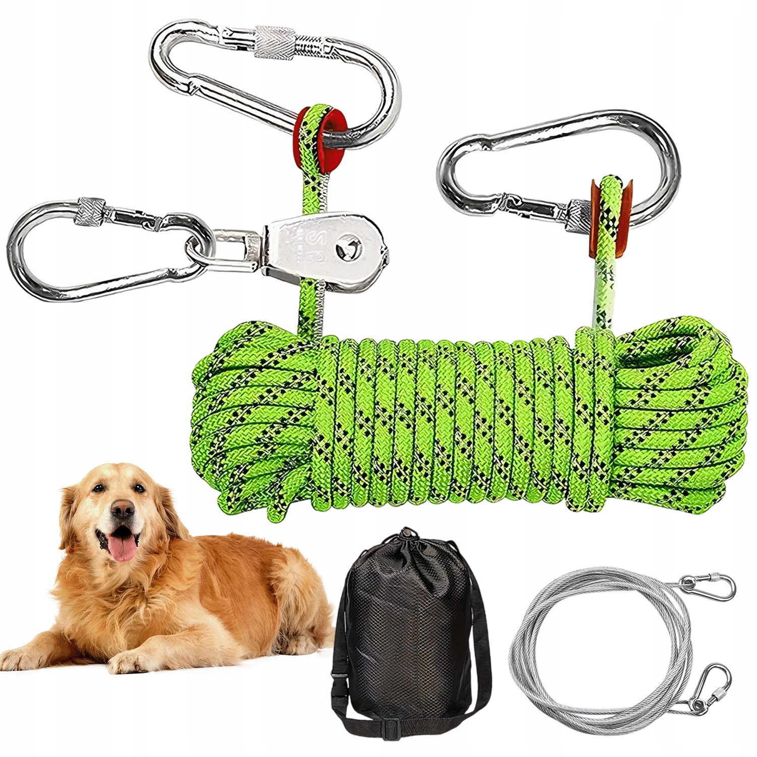 Levně Vodítko Pro Velkého Psa Na Kempování A Do Terénu, Silné, Reflexní A Bezpečné Lano