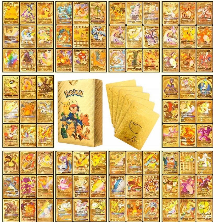 

Zołte Karty Pokemon Zestaw 55SZT Kolekcjonerskie